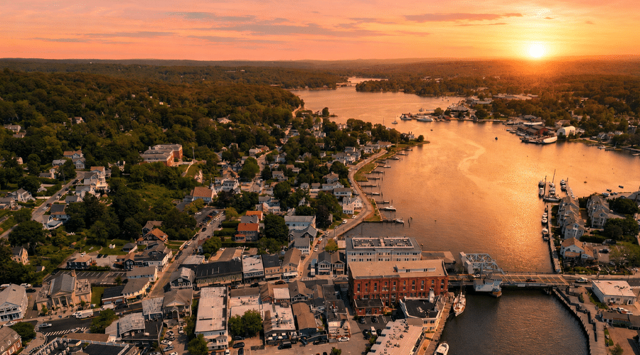 Mystic CT sunset waterfront injury law